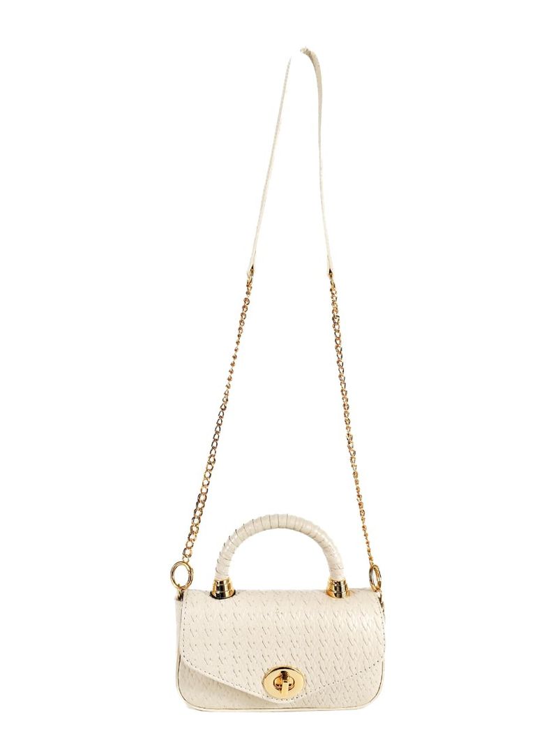 BOLSA LUNA TOTE TIRACOLO COURO OFF WHITE