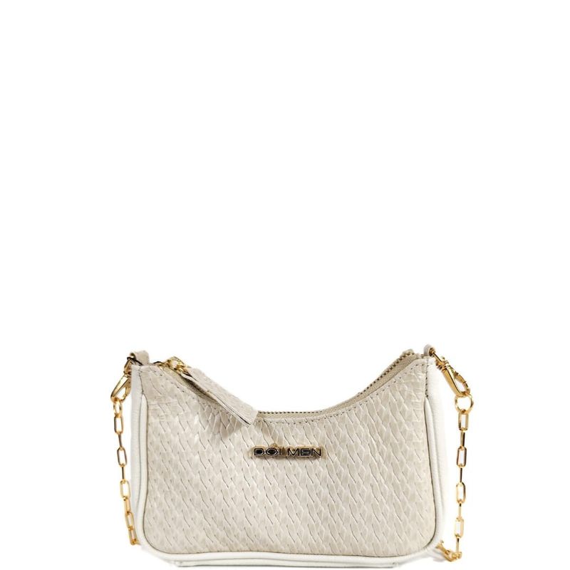 BOLSA LILIA TIRACOLO COURO OFF WHITE