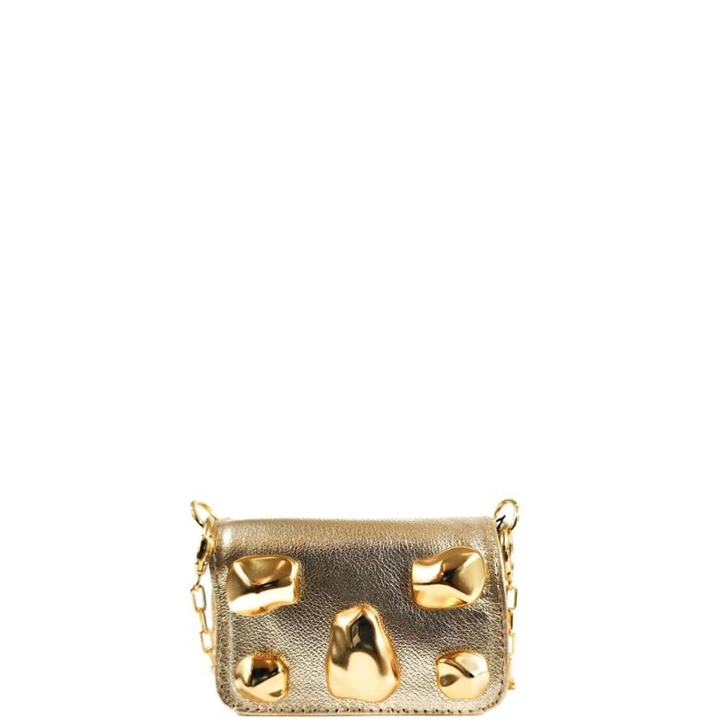 BOLSA NICE P TIRACOLO COURO OURO