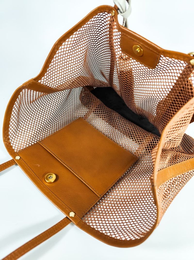 BOLSA MICA COURO CARAMELO