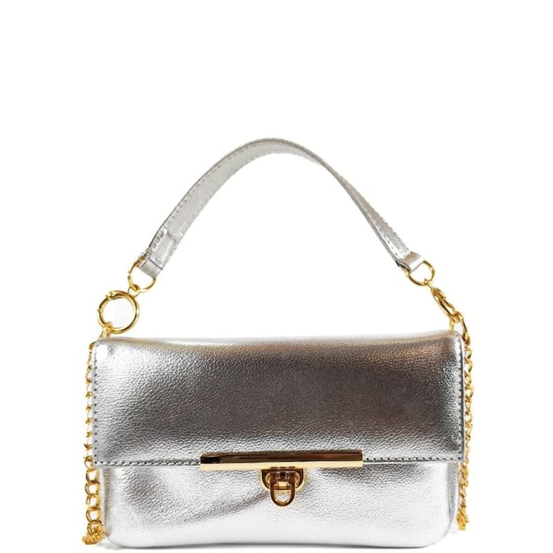 BOLSA LUMA TIRACOLO COURO PRATA