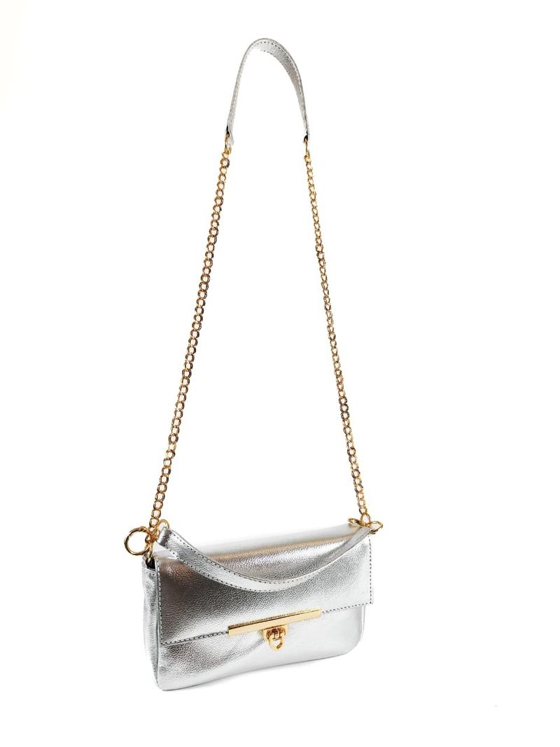BOLSA LUMA TIRACOLO COURO PRATA