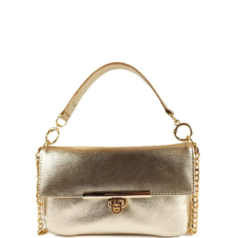 BOLSA LUMA TIRACOLO COURO OURO