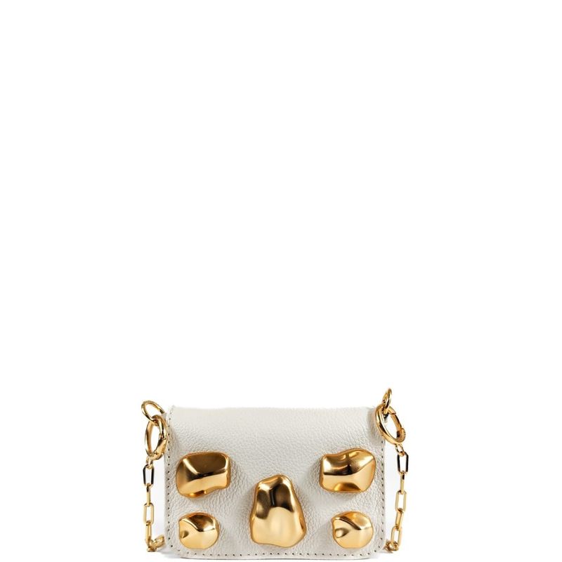 BOLSA NICE P TIRACOLO COURO OFF