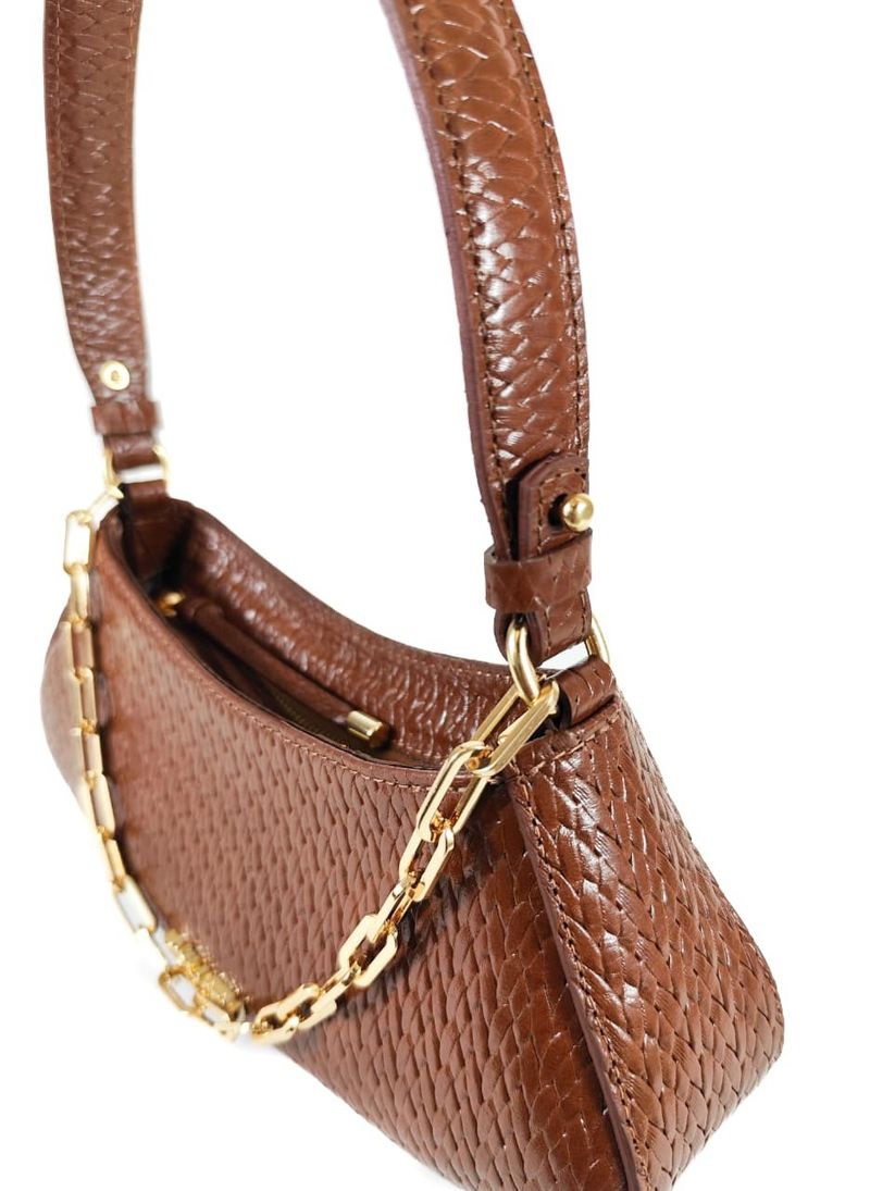MINI BAG GABRIELA COURO PINHAO