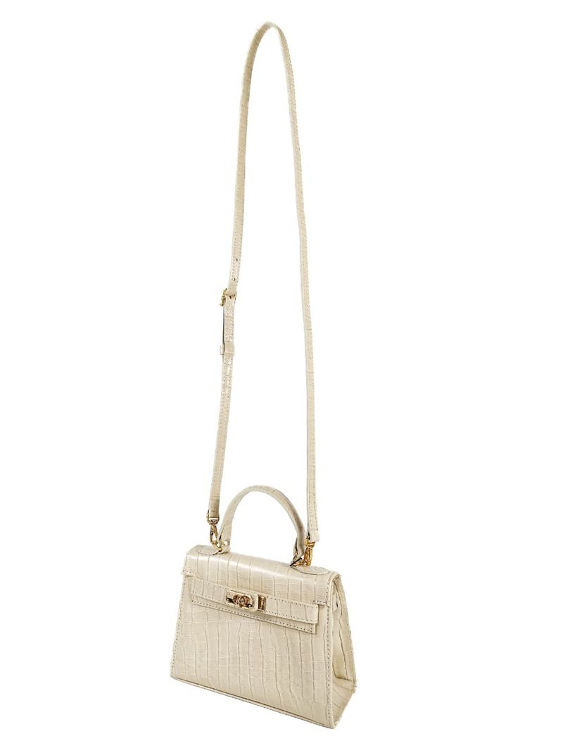 BOLSA RAISSA MINI TOTE TIRACOLO COURO OFF 