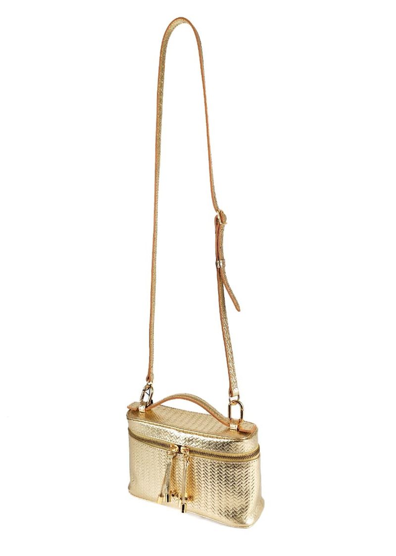 BOLSA AISHA TOTE COURO OURO