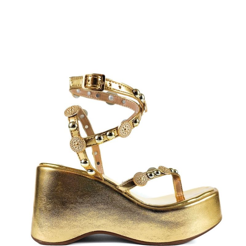 SANDALIA PLATAFORMA OURO