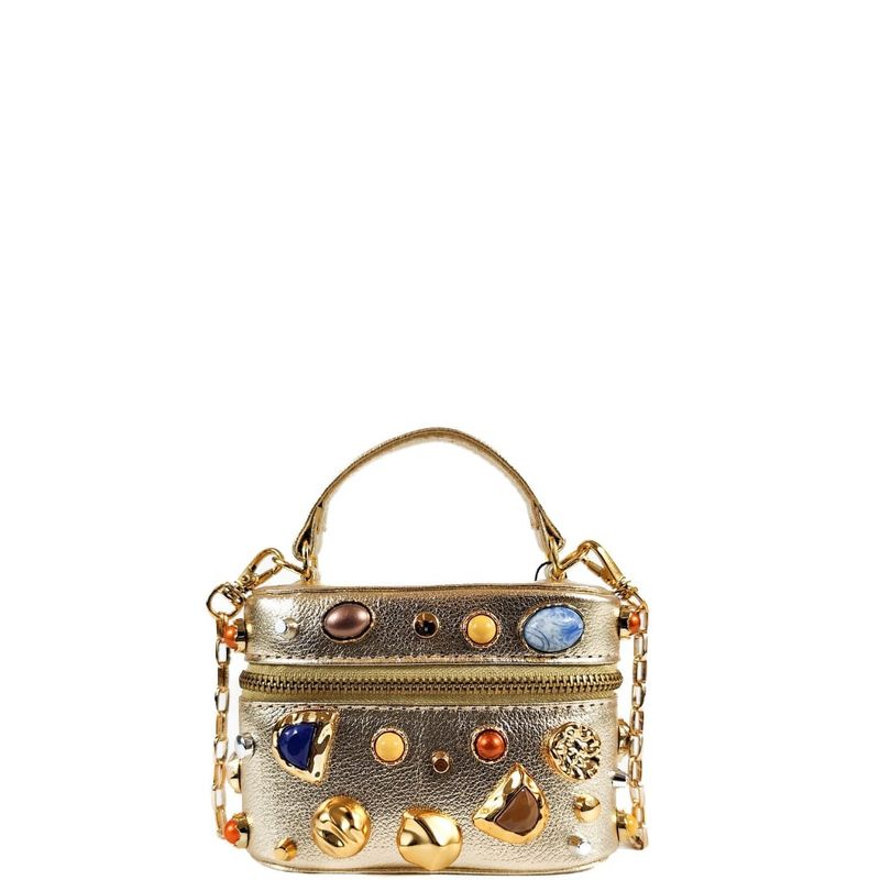 BOLSA MALLU TOTE COURO OURO