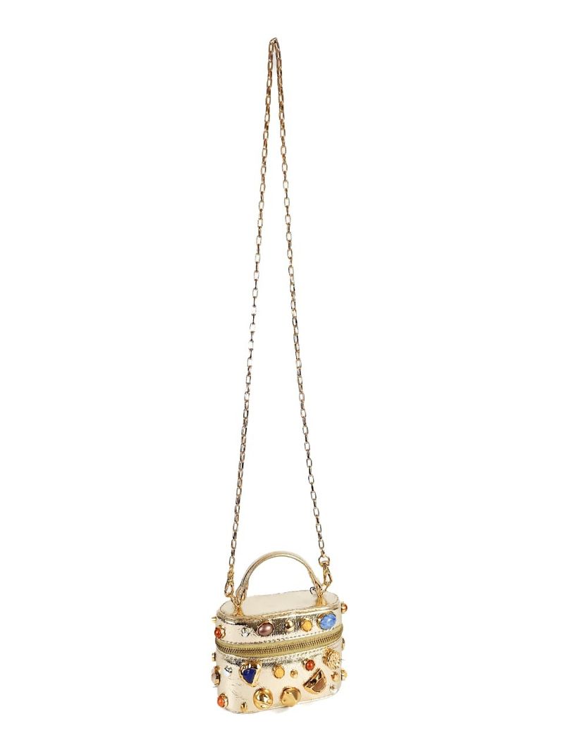 BOLSA MALLU TOTE COURO OURO