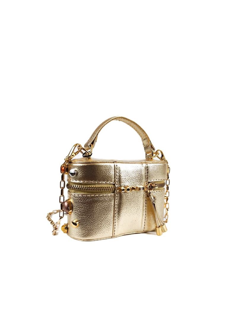 BOLSA MALLU TOTE COURO OURO