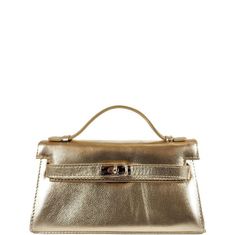 BOLSA LILA COURO TOTE OURO
