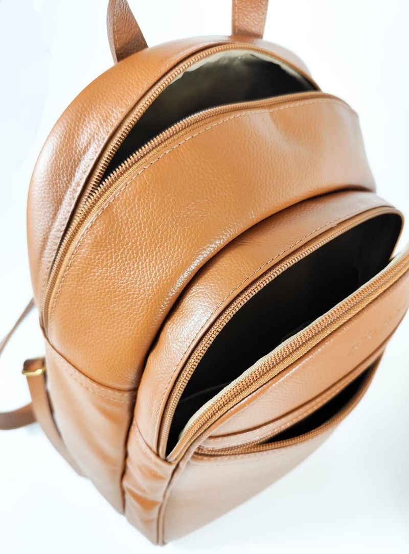 MOCHILA DOL COURO AMBAR
