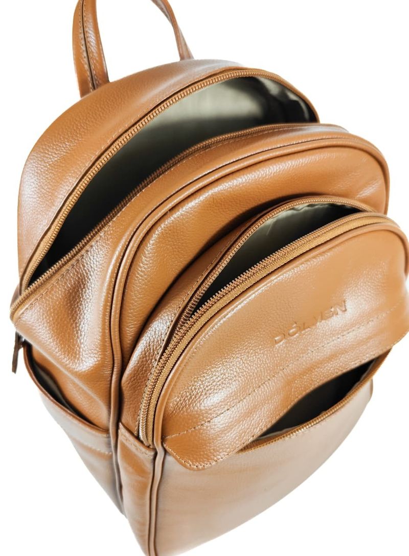 MOCHILA DOL COURO AMBAR