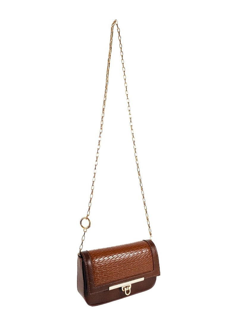 BOLSA NICOLE TIRACOLO COURO PINHAO