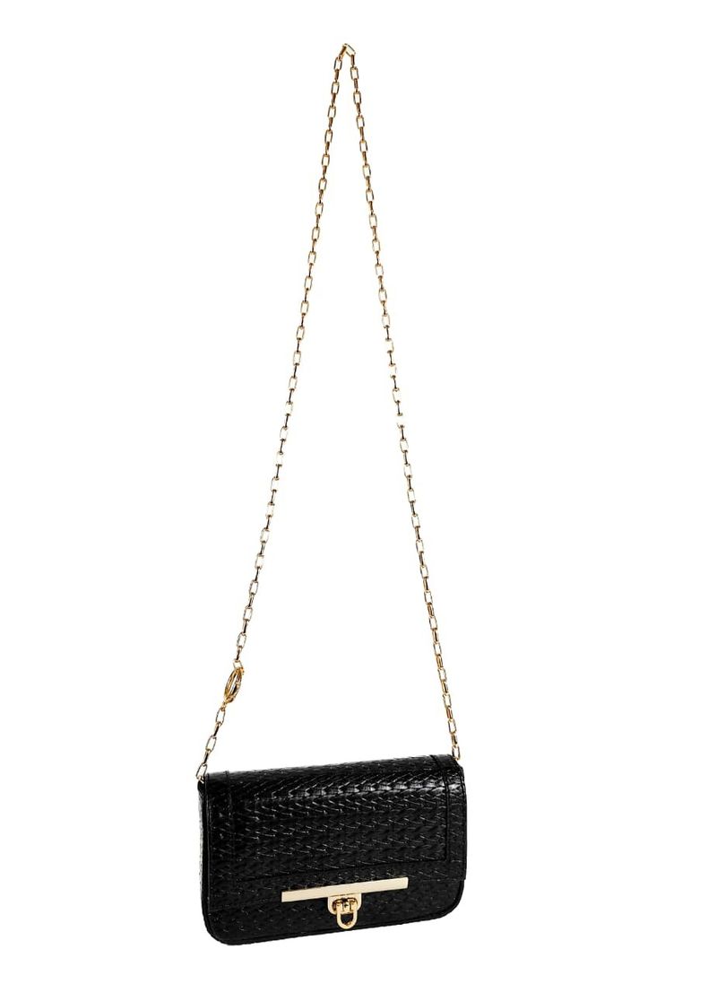 BOLSA NICOLE TIRACOLO COURO PRETO
