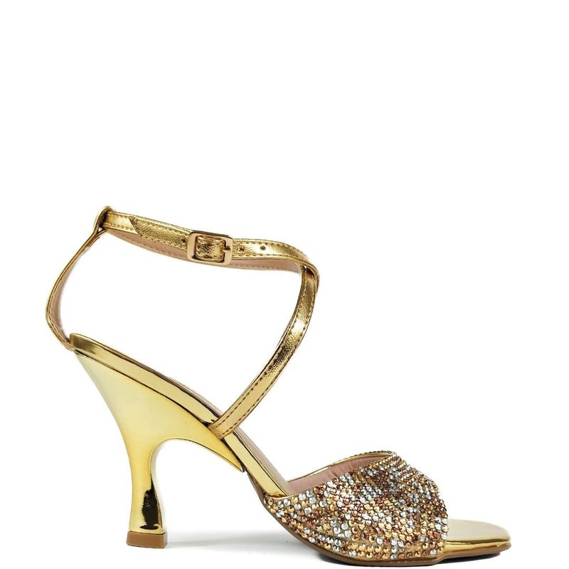 SANDALIA SALTO ALTO OURO