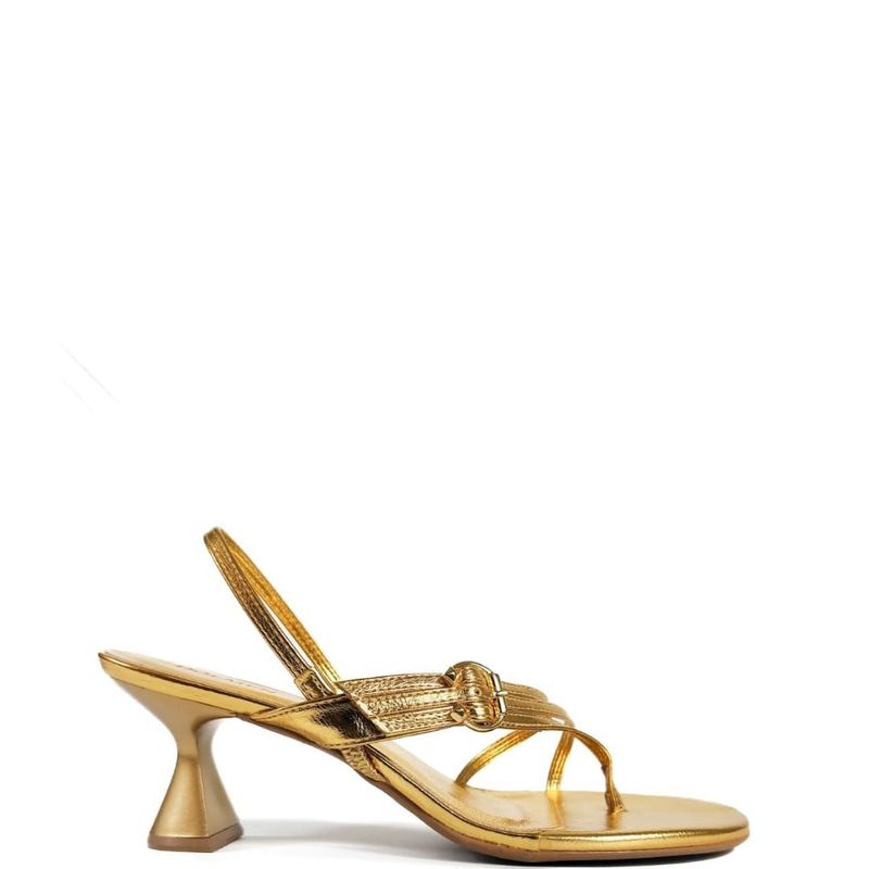 SANDALIA SALTO BAIXO OURO
