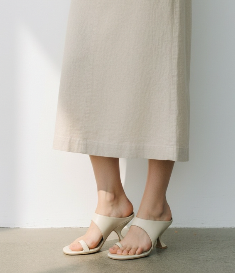 SANDALIA  SALTO ALTO OFF WHITE