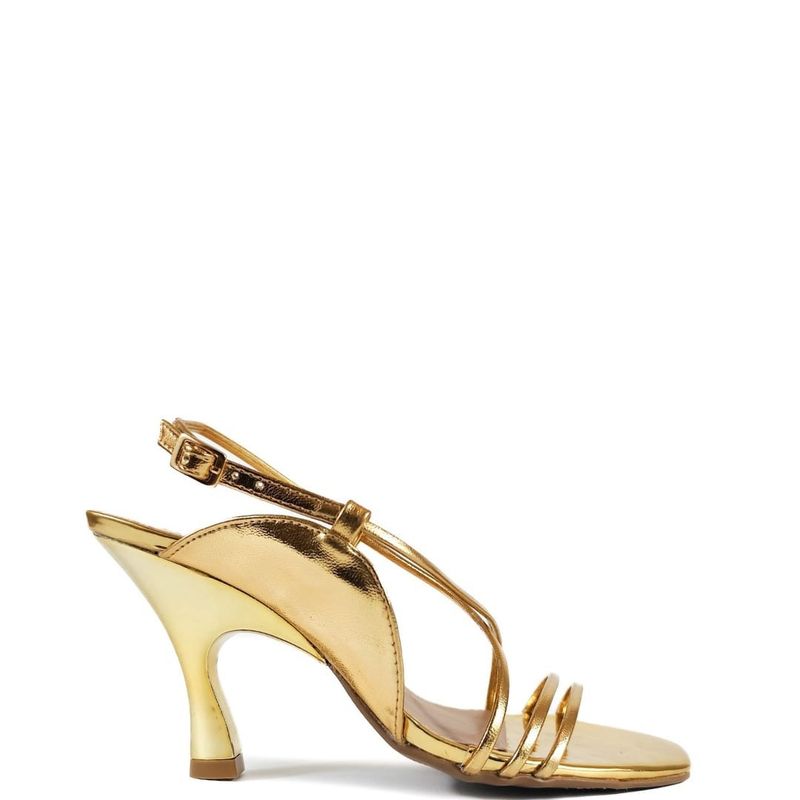 SANDALIA SALTO ALTO OURO