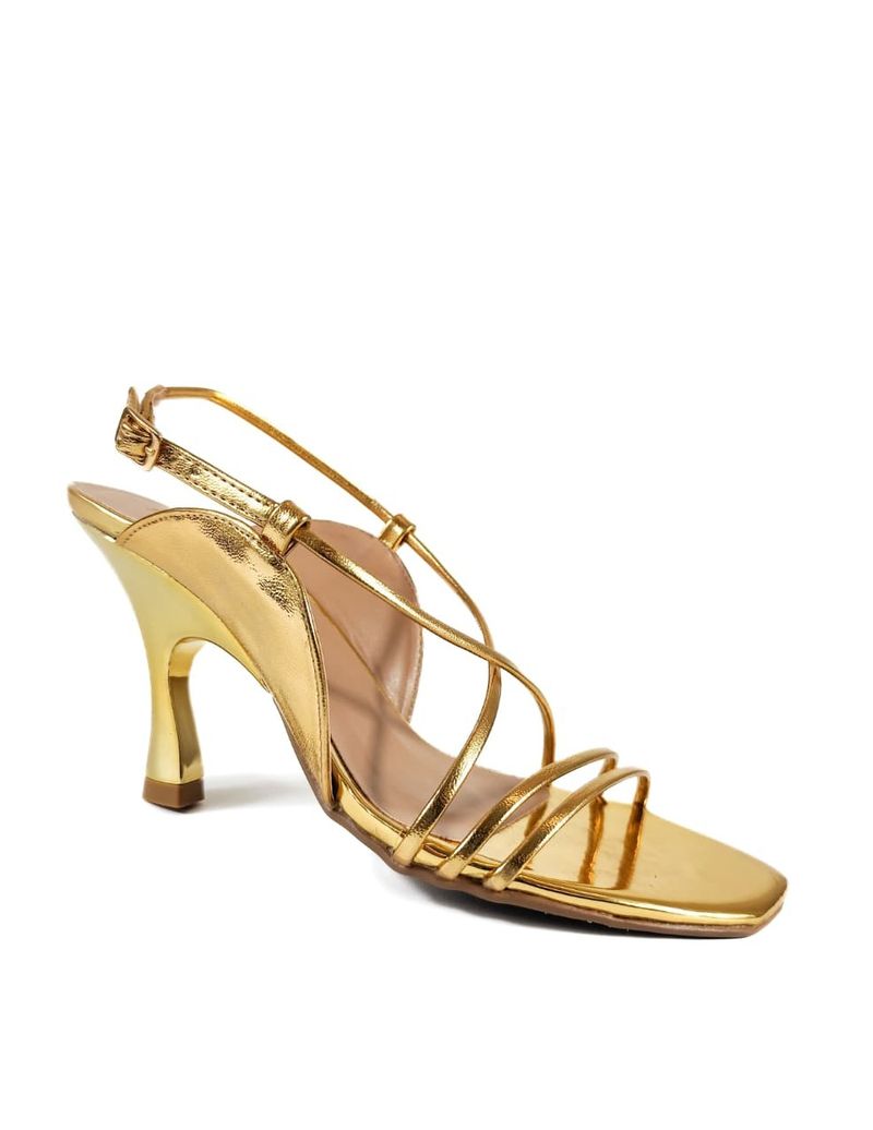 SANDALIA SALTO ALTO OURO