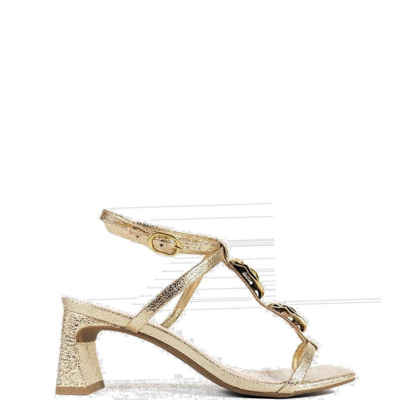 SANDALIA SALTO MEDIO CHAMPAGNE