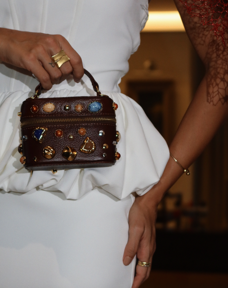 BOLSA MALLU TOTE COURO PINHAO