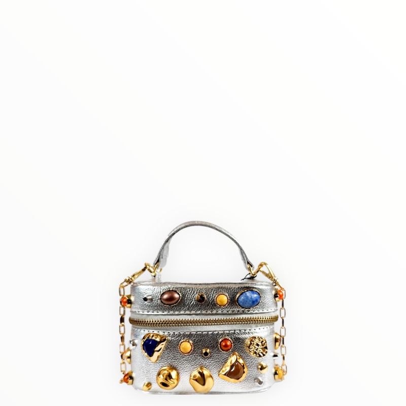 BOLSA MALLU TOTE COURO PRATA