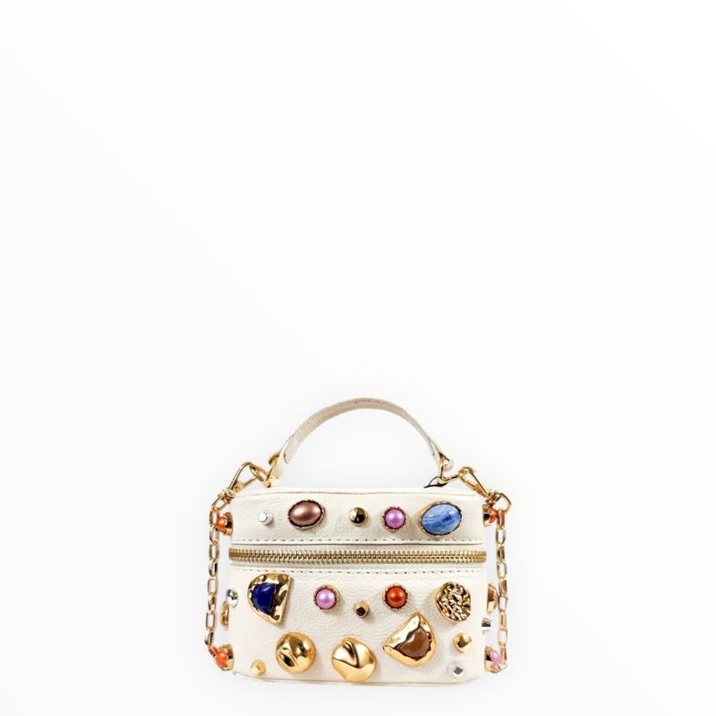 BOLSA MALLU TOTE COURO OFF WHITE