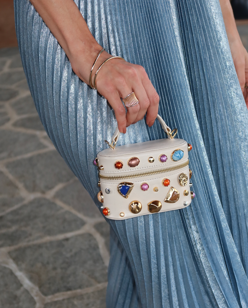BOLSA MALLU TOTE COURO OFF WHITE