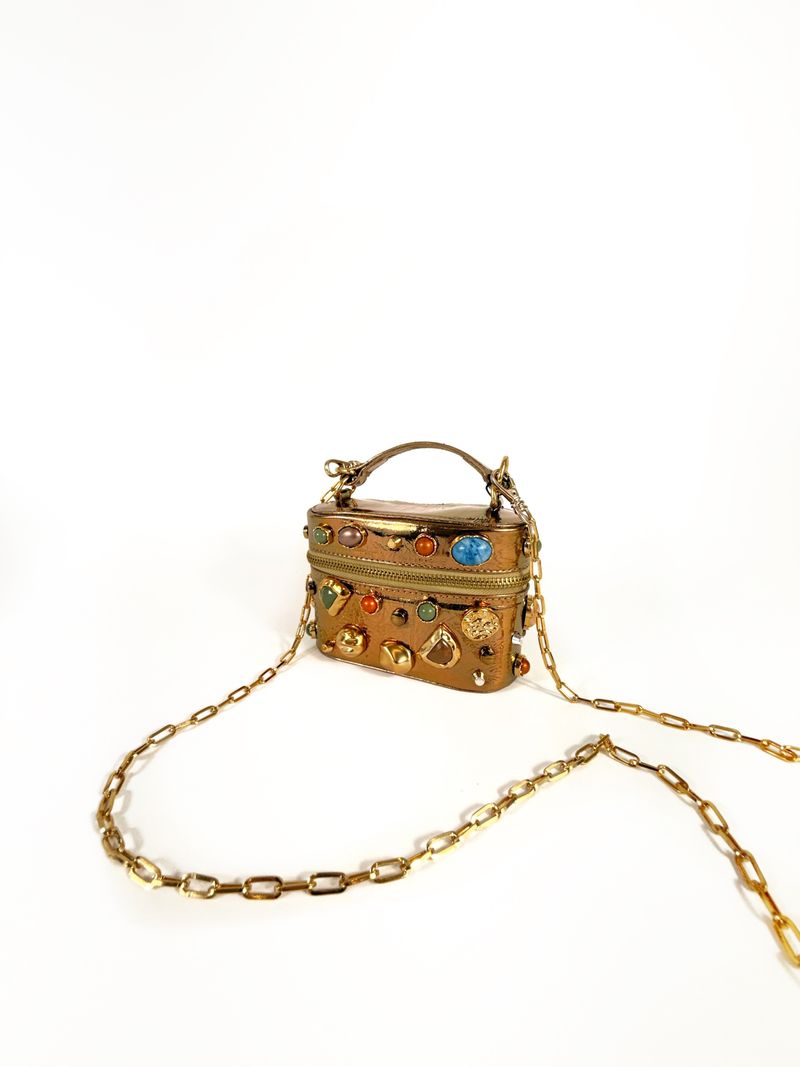 BOLSA MALLU TOTE COURO BRONZE