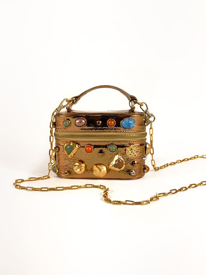BOLSA MALLU TOTE COURO BRONZE