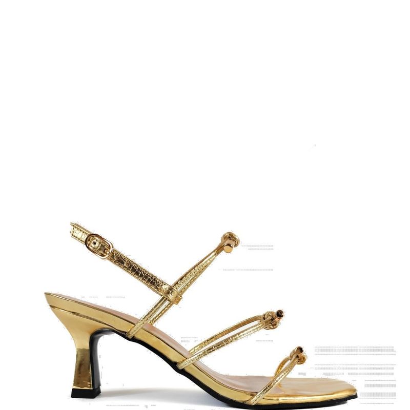 SANDALIA SALTO MEDIO OURO
