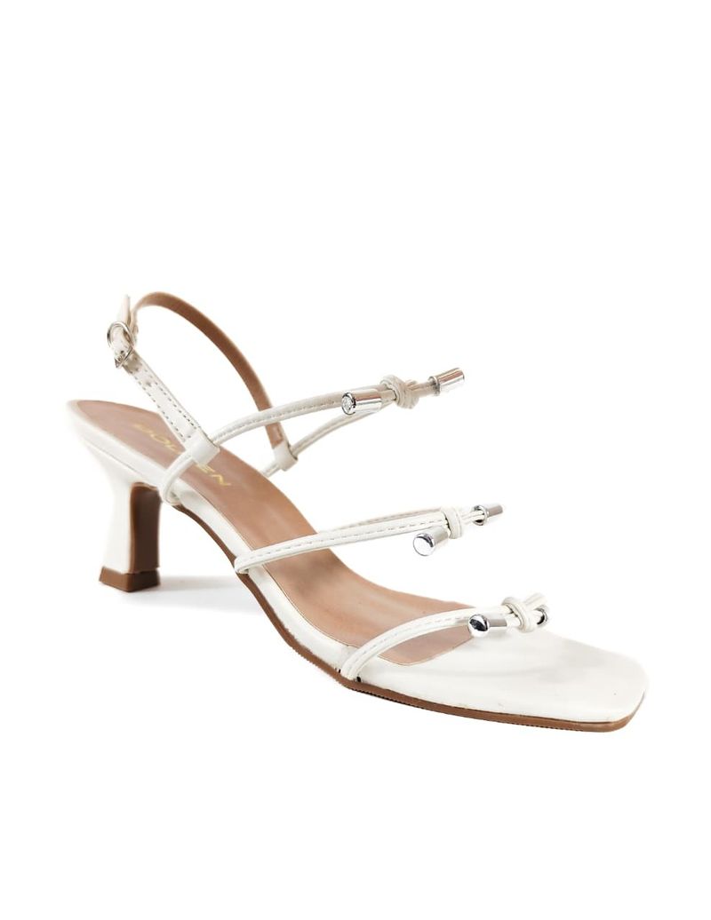 SANDALIA SALTO BAIXO OFF WHITE