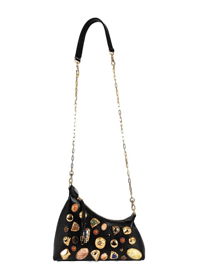 BOLSA NADINI TIRACOLO COURO PRETO