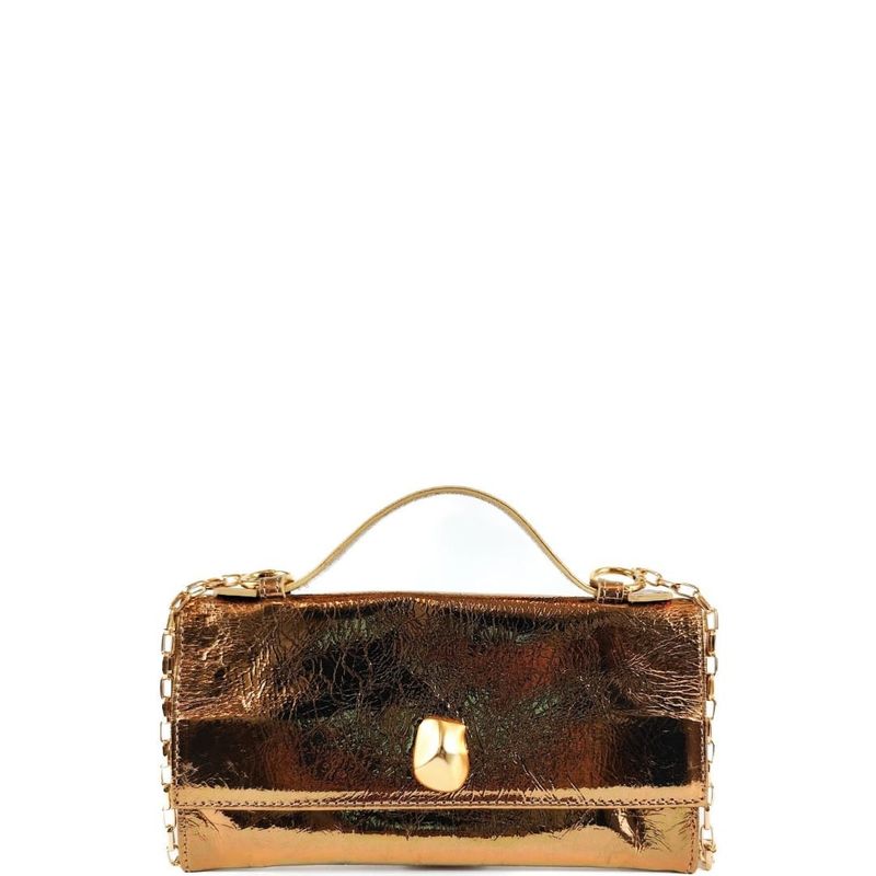 BOLSA SOFIE TIRACOLO COURO BRONZE