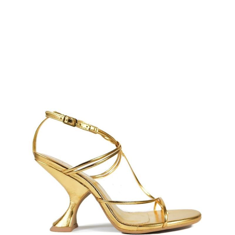 SANDALIA SALTO ALTO OURO