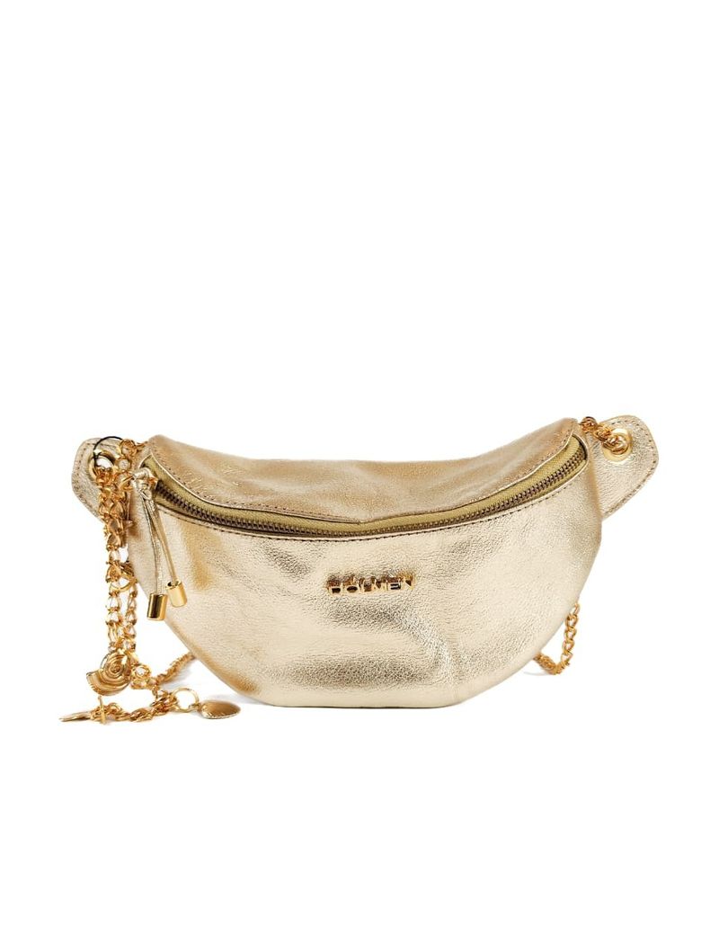 BOLSA MEG COURO OURO