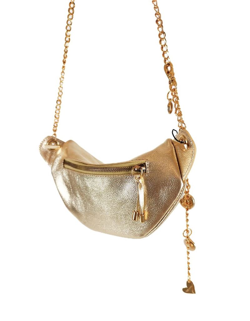 BOLSA MEG COURO OURO