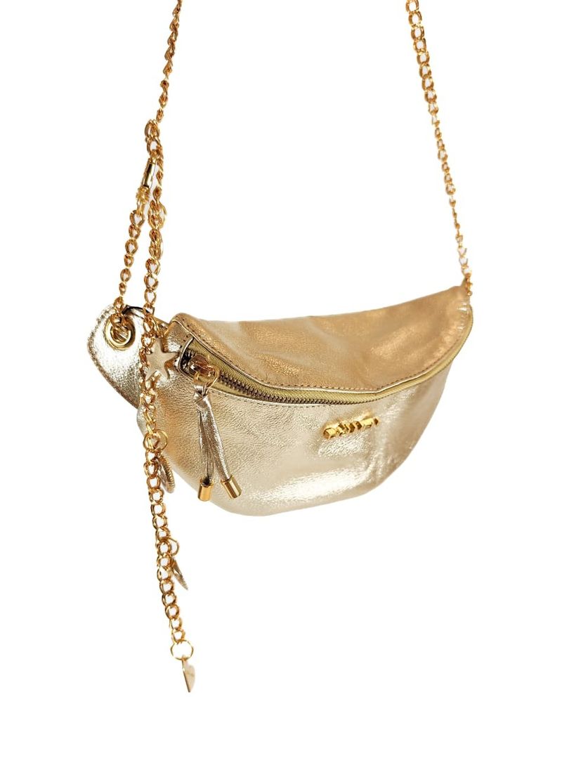 BOLSA MEG COURO OURO