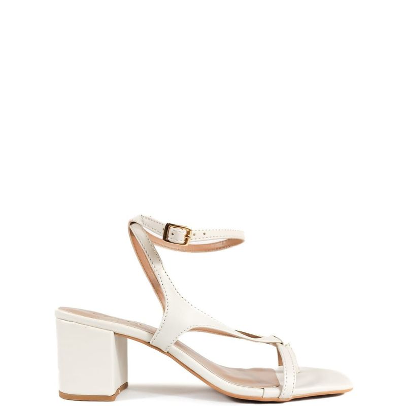 SANDALIA SALTO MEDIO OFF WHITE