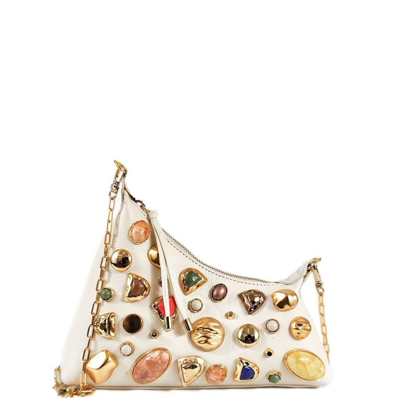 BOLSA NADINI TIRACOLO COURO OFF WHITE
