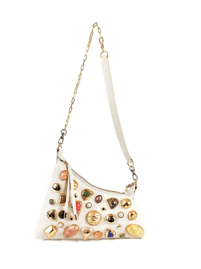 BOLSA NADINI TIRACOLO COURO OFF WHITE