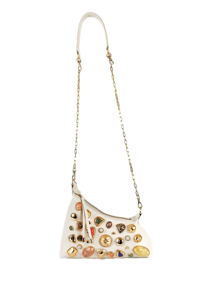 BOLSA NADINI TIRACOLO COURO OFF WHITE