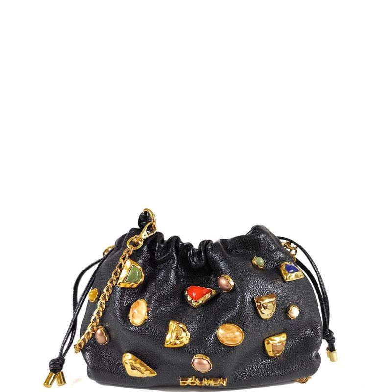 BOLSA ISIS CLUTCH COURO PRETO