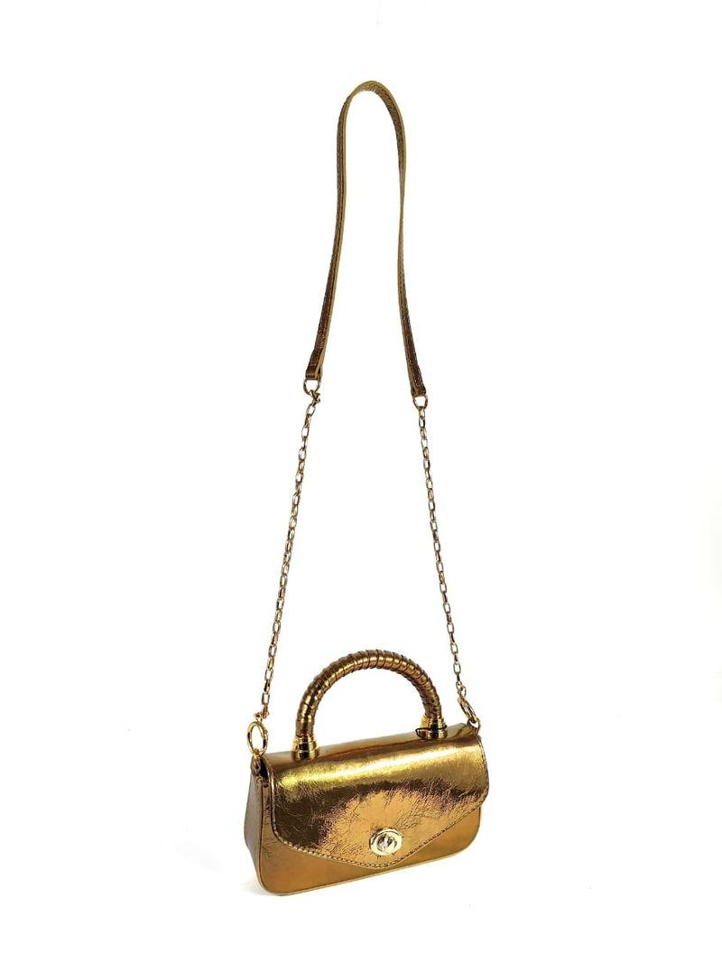 BOLSA LUNA TOTE TIRACOLO COURO BRONZE