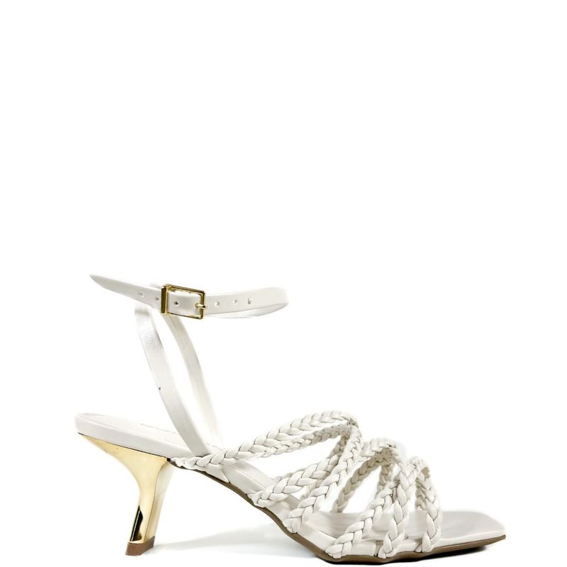 SANDÁLIA SALTO MEDIO OFF WHITE