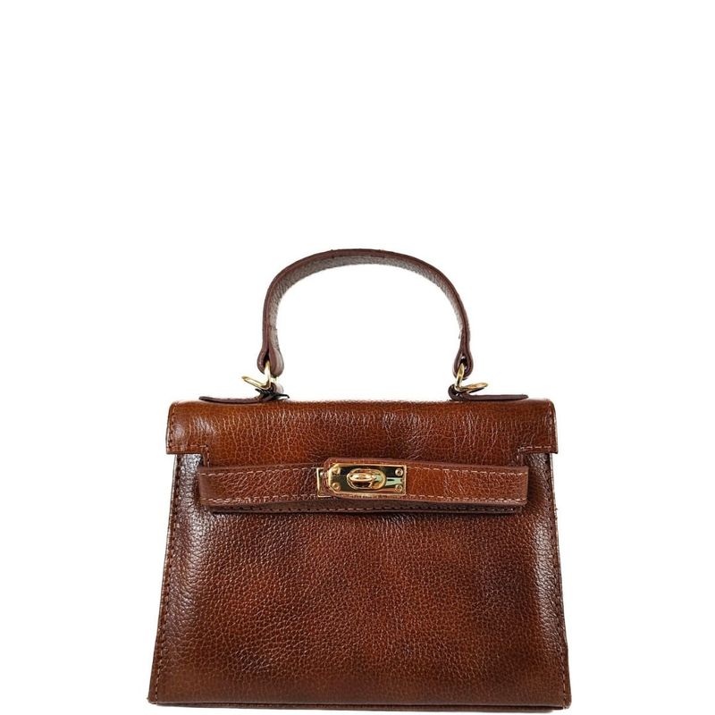 BOLSA RAISSA MINI TOTE TIRACOLO COURO PINHÃO