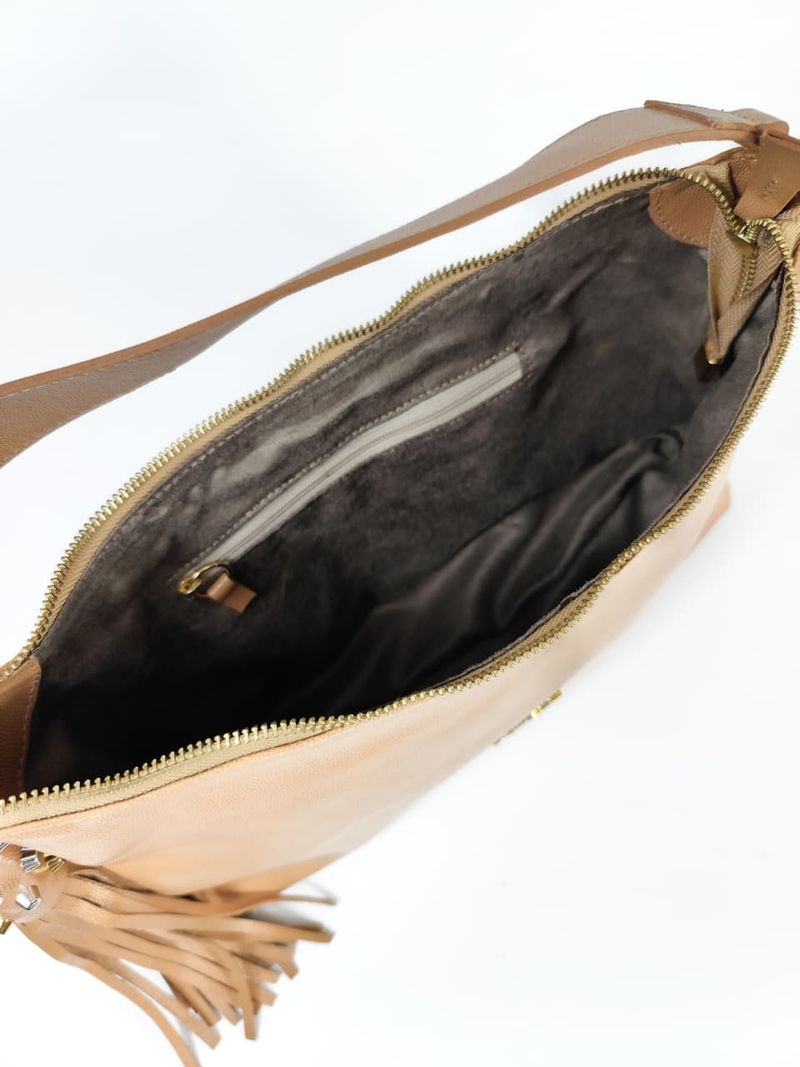 BOLSA REGINA TIRACOLO COURO BEGE