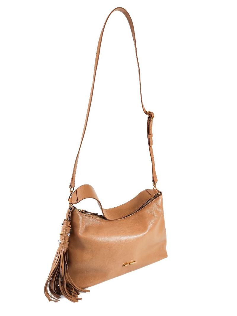 BOLSA REGINA TIRACOLO COURO BEGE